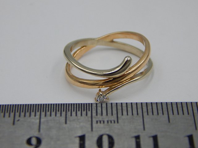 Кольцо из красного и белого золота с бриллиантом (-ми) (30703332) 4