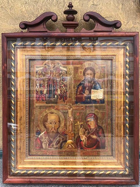 Икона старообрядческая «Четырехчасовая» (четыре иконы в одной) кон. ХVIII – нач. XIX века (31258970) 1
