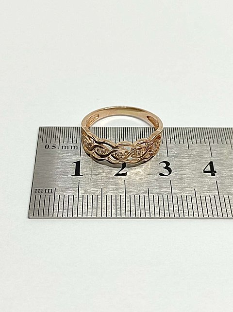 Кольцо из красного золота с бриллиантом (-ми) (33383331) 7