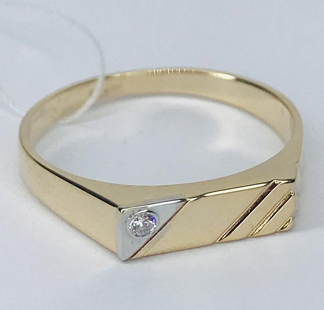 Перстень із червоного та білого золота з цирконієм (33584317) 2