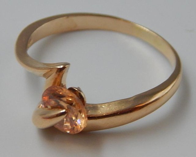 Кольцо из красного золота с цирконием (30837852)  3