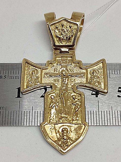 Підвіс-хрест із жовтого золота (31019515) 2