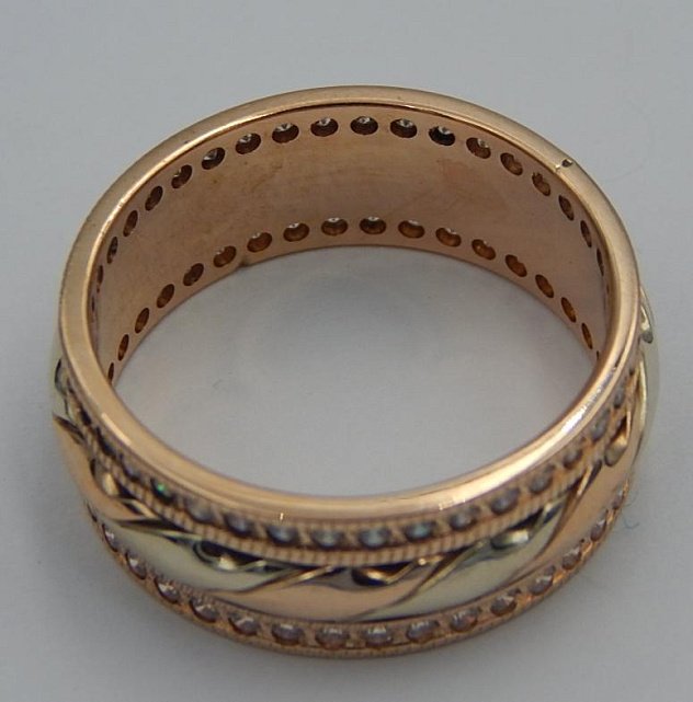 Кольцо из красного и белого золота с цирконием (28921607)  4