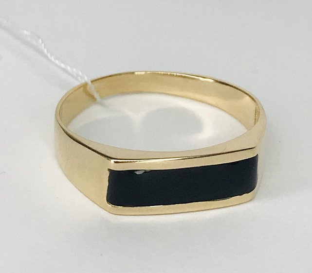 Перстень из красного золота с эмалью (32002038) 0