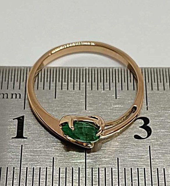 Кольцо из красного золотаа с изумрудом (33735015) 6
