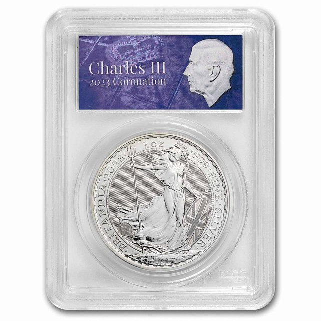 Срібна монета 1oz Британія 2 англійських фунта 2023 Великобританія (Король Карл III Коронація) (32643914) 1