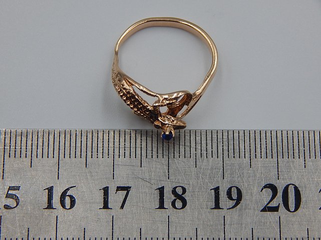 Кольцо из красного золота с цирконием (33723034)  3