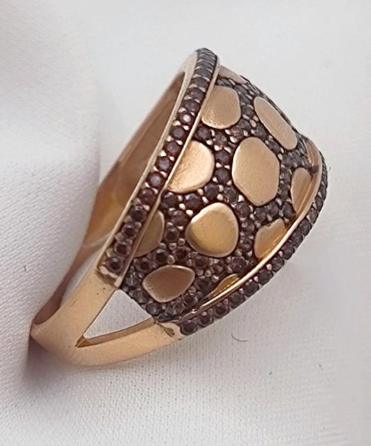 Кольцо из красного золота с цирконием (32609575)  3
