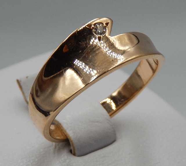 Кольцо из красного золота с бриллиантом (-ми) (31646600) 0