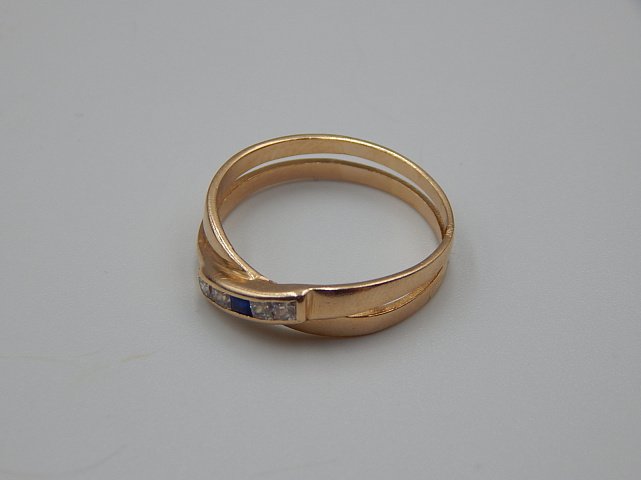 Кольцо из красного золота с цирконием (31880625)  4