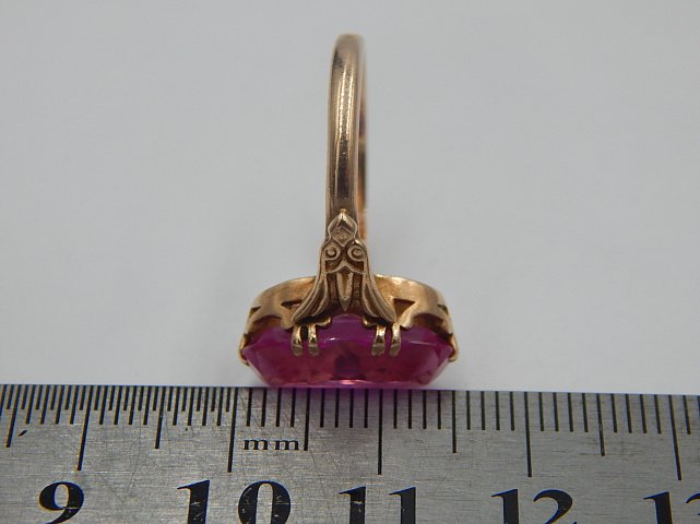 Кольцо из красного золота с корундом (29037867) 11