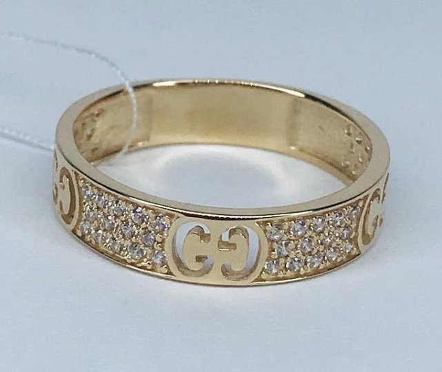 Кольцо из красного золота с цирконием (31304258) 2