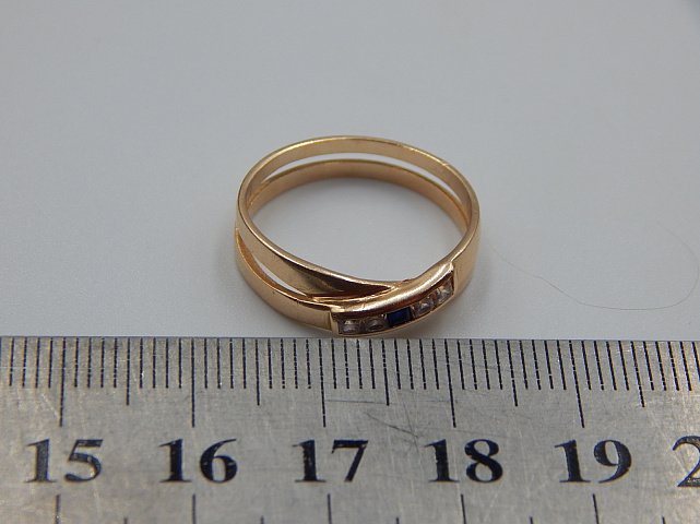 Кольцо из красного золота с цирконием (31880625)  5