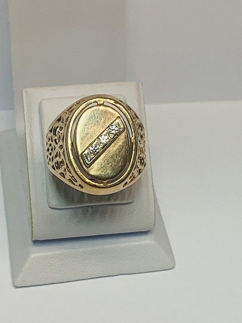 Перстень з червоного та білого золота з цирконієм (33251569) 10