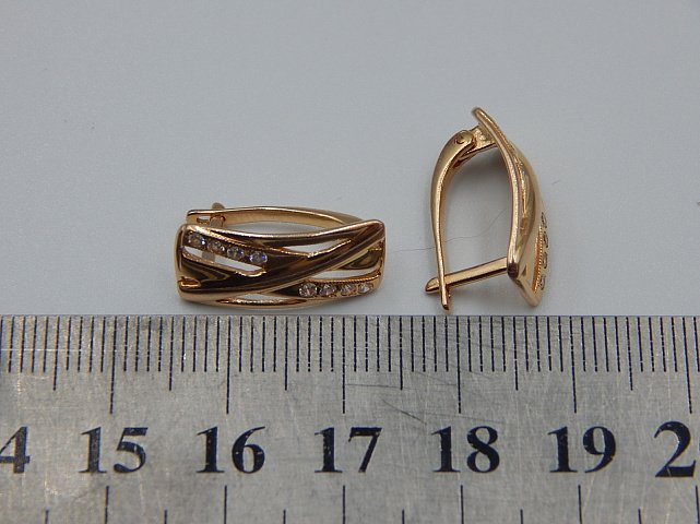 Сережки з червоного золота з цирконієм (33470791) 7