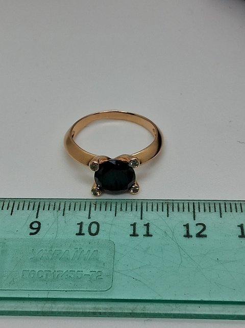 Кольцо из красного золота с цирконием (33822301) 5