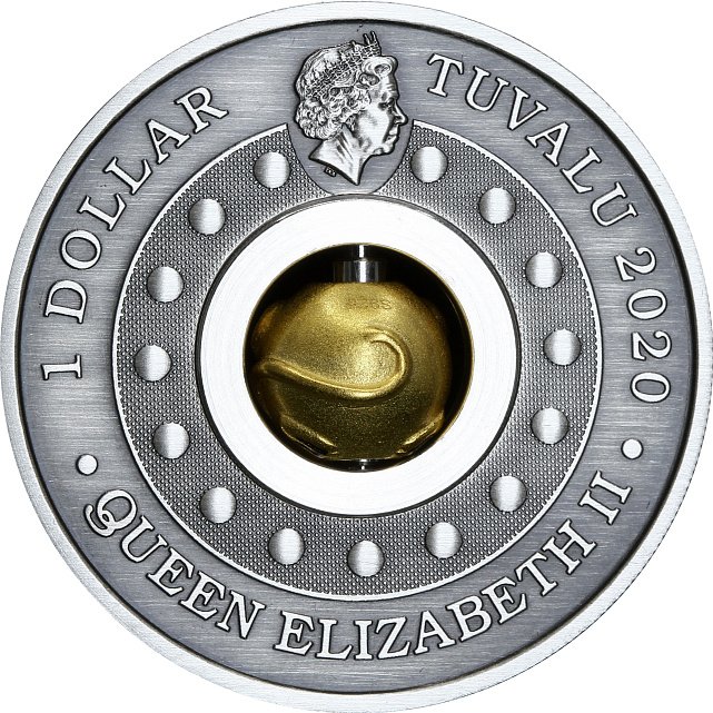 Серебряная монета 1oz Год Мыши (Крысы) Вращающийся Оберег 1 доллар 2020 Тувалу (29127728) 1