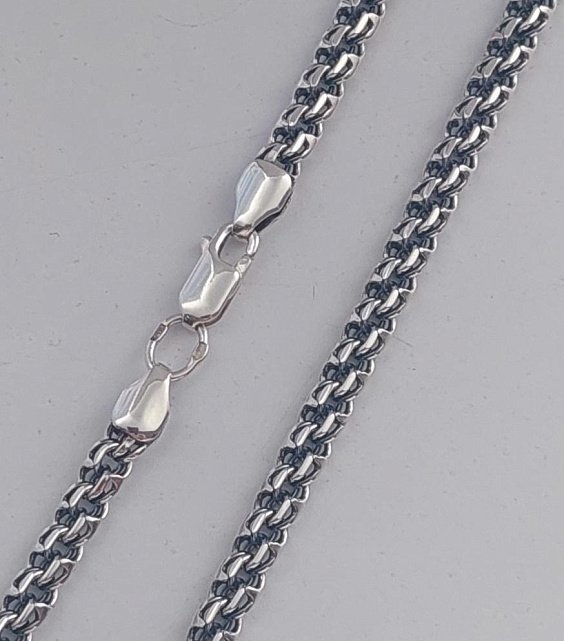 Серебряная цепь с плетением Бисмарк (33885088) 0