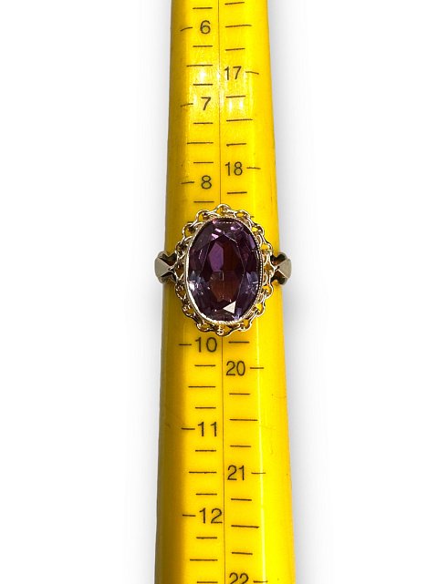 Кольцо из красного золота с аметистом (32154004) 3