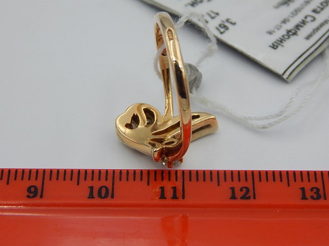 Кольцо из красного и белого золота с бриллиантом (-ми) (28660053) 5