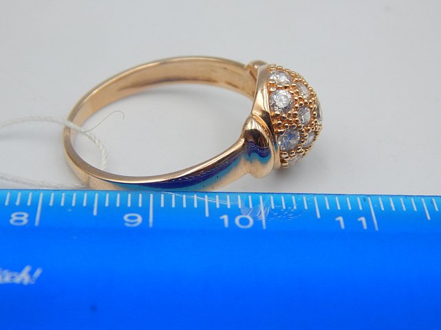Кольцо из красного золота с цирконием (32376561) 6