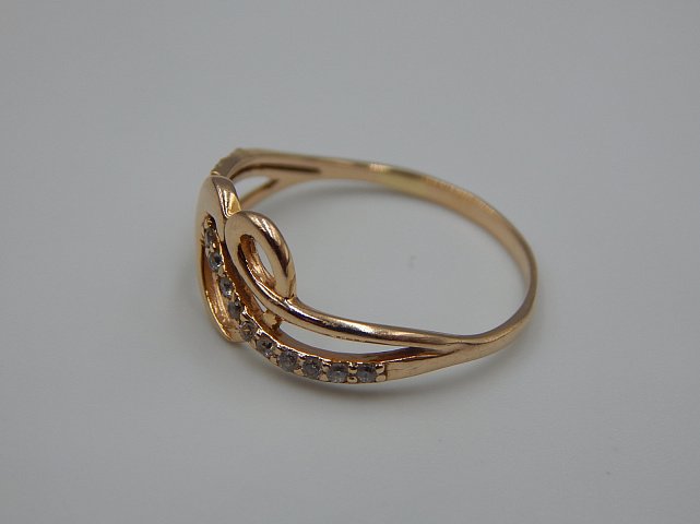 Кольцо из красного золота с цирконием (33469631) 3
