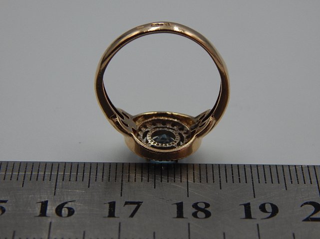 Кольцо из красного золота с цирконием (33725234) 3