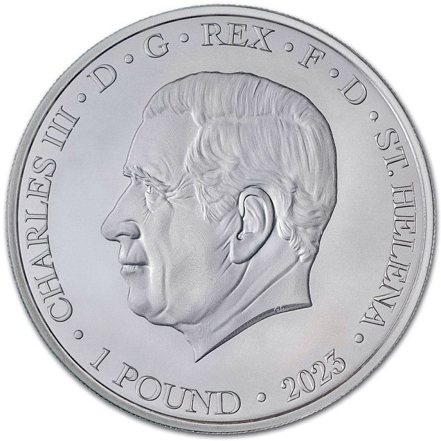 Срібна монета 1oz Сучасний Торговий Долар Америки 1 фунт стерлінгів 2023 Остров Святої Єлени (31765721) 5