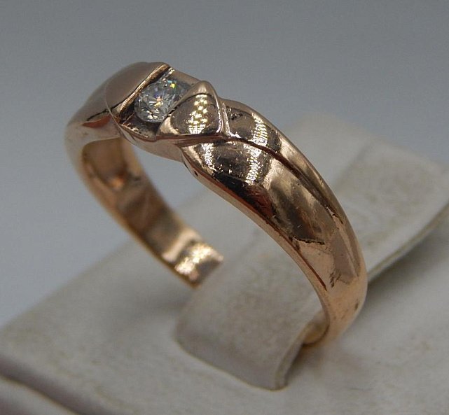 Кольцо из красного золота с бриллиантом (-ми) (30719264) 2
