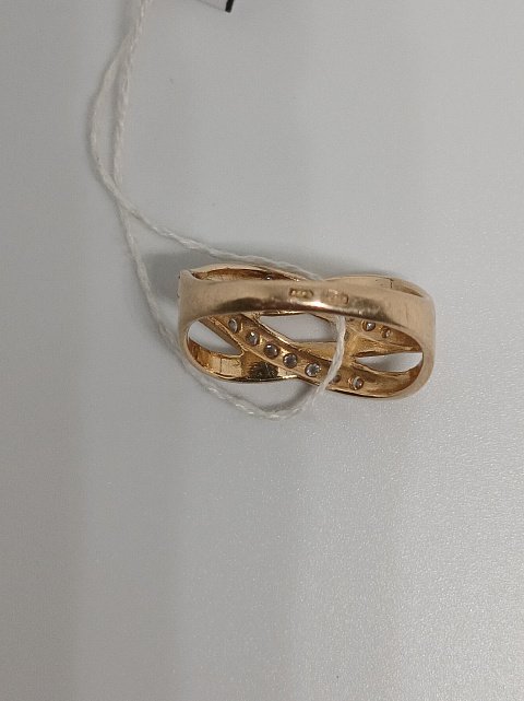 Кольцо из красного золота с цирконием (32832897) 5