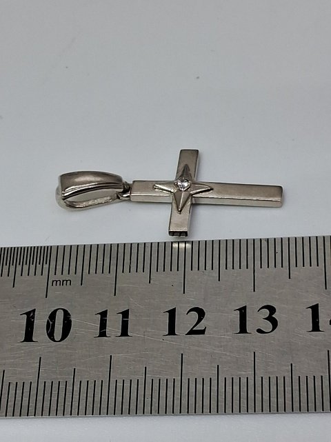 Срібний підвіс-хрест із цирконієм (33440738) 6