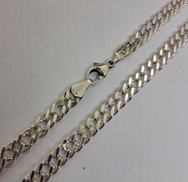 Серебряная цепь с плетением Двойной ромб (32721653) 0