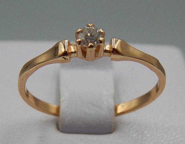 Кольцо из красного золота с бриллиантом (-ми) (31539831) 0