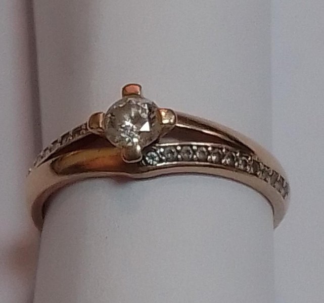 Кольцо из красного золота с цирконием (31409676)  3