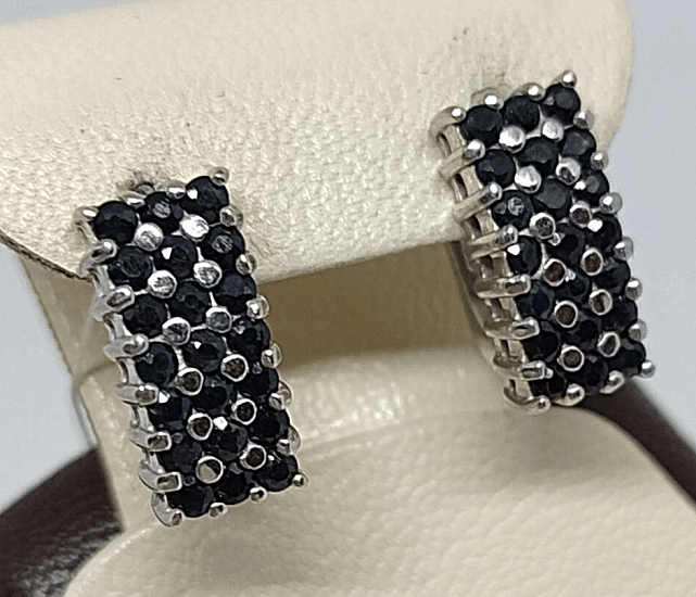 Срібні сережки з сапфіром (30174803) 0