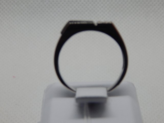 Серебряный перстень с ониксом и цирконием (30657792) 3