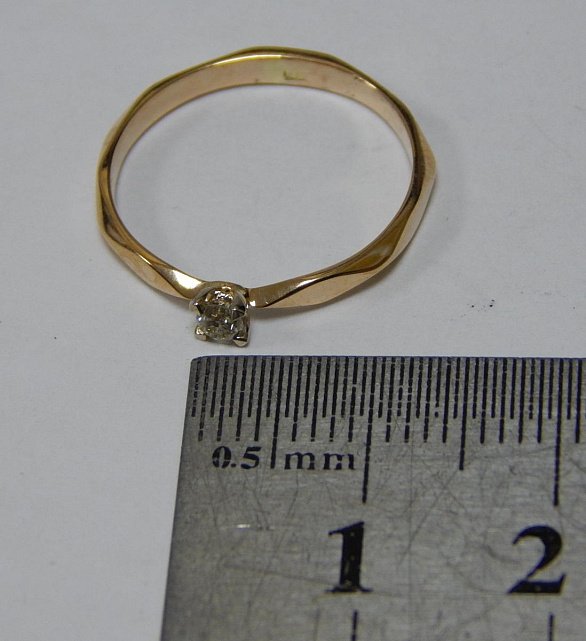 Кольцо из красного золота с бриллиантом (-ми) (30666540) 2