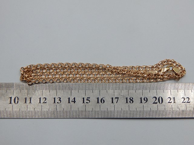 Ланцюжок з червоного золота з плетінням Бісмарк (33656047) 4