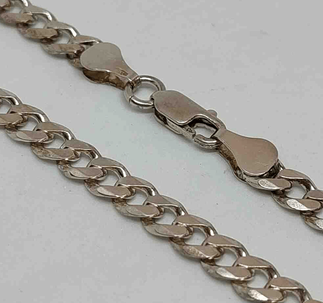 Серебряная цепь с плетением панцирное (28840093) 0