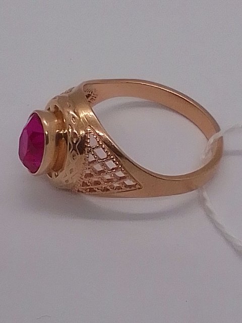 Кольцо из красного золота с природный самоцвет (33783285) 1