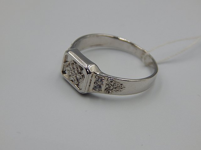 Серебряное кольцо с цирконием (33070803) 2
