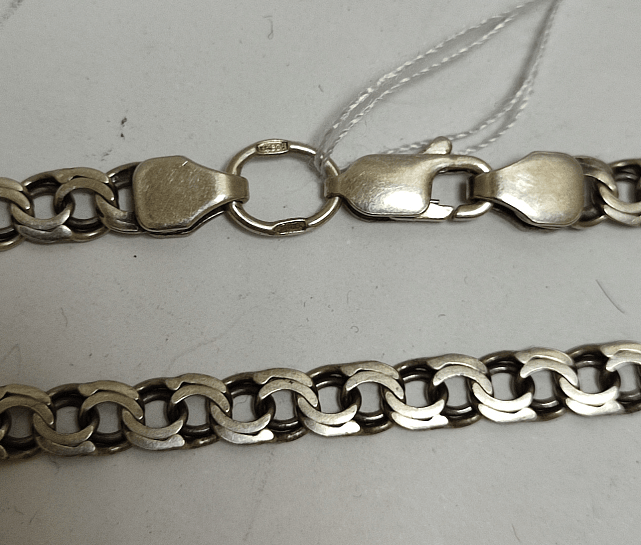 Серебряная цепь с плетением Бисмарк (33806442) 0