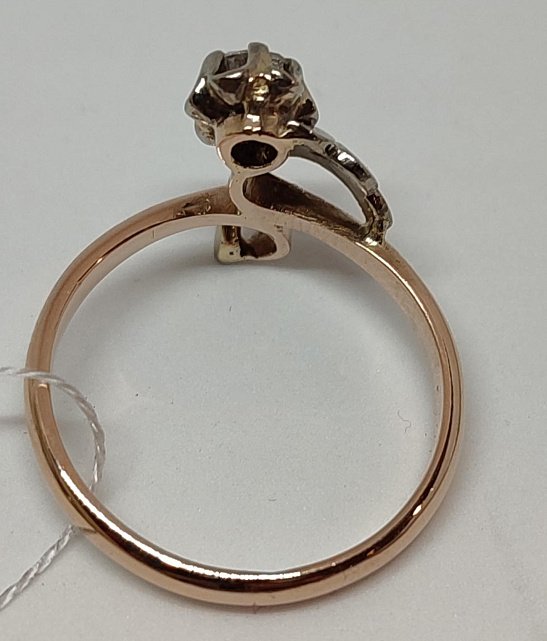 Кольцо из красного и белого золота с бриллиантом (-ми) (29383305) 4