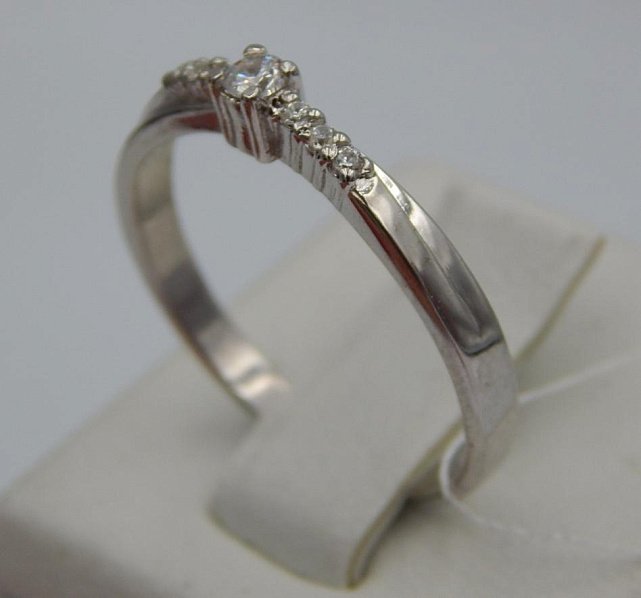Серебряное кольцо с цирконием (28352007) 2