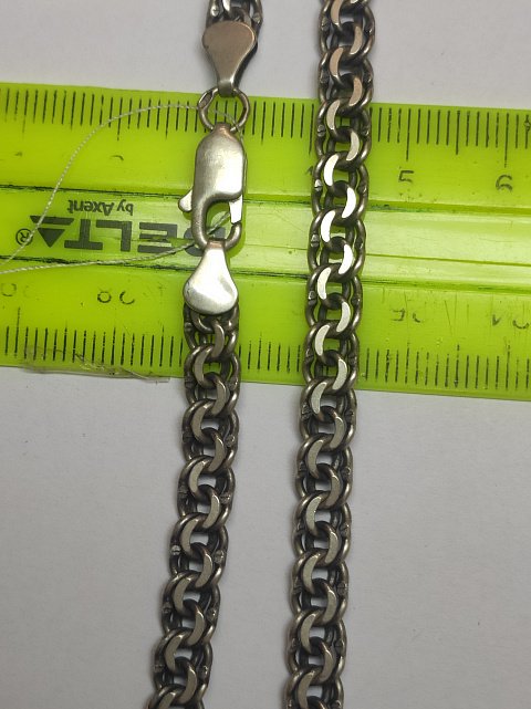 Серебряная цепь с плетением Бисмарк (33893996) 1