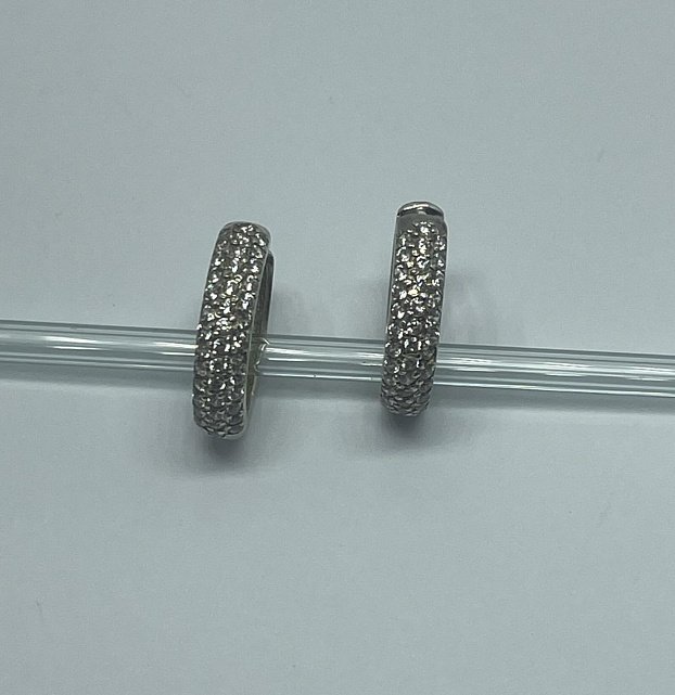 Серебряные серьги с цирконием (33806340) 2