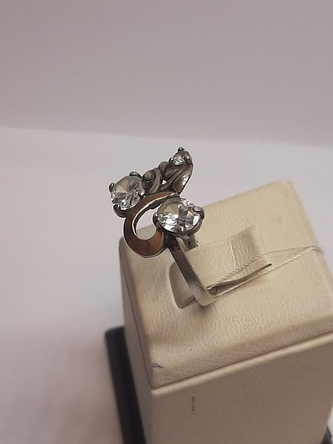 Серебряное кольцо с позолотой и цирконием (33339851) 1