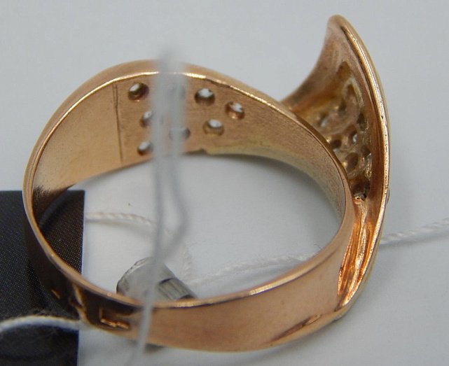 Кольцо из красного золота с цирконием (33668514)  4