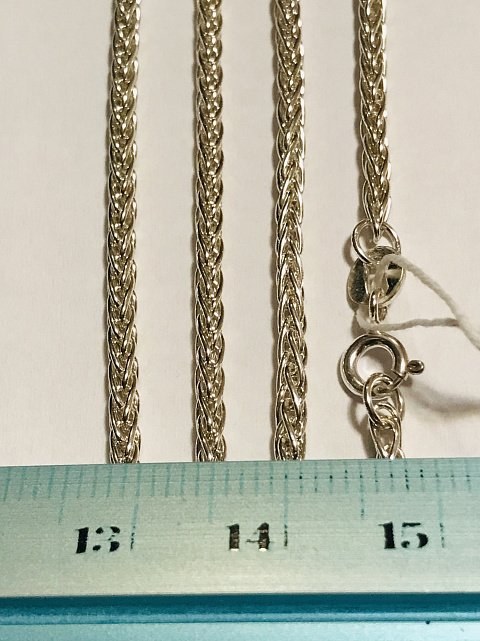 Серебряная цепь с плетением Колосок (32242307) 5