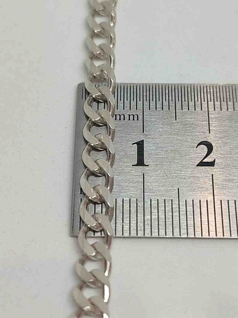 Серебряная цепь с плетением панцирное (32855223) 1